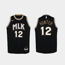 Atlanta hawks city edition logo. Youth 2020 21 Hawks De Andre Hunter Mlk City Black Jersey