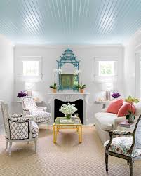 Housebeautiful On Instagram Every Beach House Should Have A Sky Blue Ceiling Full Home In Our Newest Issue Blue Ceilings Home Decor Living Room Designs