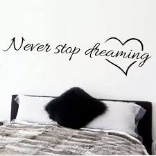 Bedroom wall decals, bedroom wall stickers, bedroom wall decor, bedroom wall art. Never Stop Dreaming Inspirational Quotes Wall Art Bedroom Decorative Stickers 8567 Diy Home Decals Mural Art Poster Vinyl Paper Decorative Stickers Vinyl Paperinspirational Quotes Aliexpress