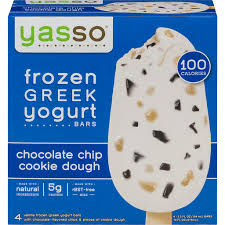 Nonfat milk, greek yogurt (nonfat milk, yogurt cultures), sugar, milk protein concentrate, maltodextrin, dutch processed cocoa, natural flavors, locust bean gum . Yasso Chocolate Chip Cookie Dough Frozen Greek Yogurt Bars 4 Ct Box Popsicles Cones D Agostino
