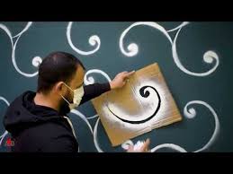 تنفيذ ديكورات النبرتيه أو الاستنسل بدون فرشاه Youtube 3d Wall Painting Mandala Wall Art Stencils Wall
