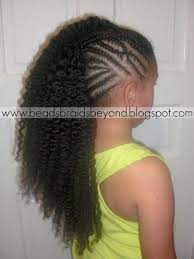 Beads Braids And Beyond Cornrowed Braid Out Faux Hawk Natural Hair Styles Girls Hairstyles Braids Kids Braided Hairstyles