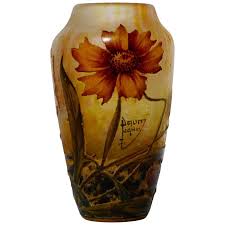 Daum Nancy Cameo Enameled Art Nouveau Vase Art Deco Vases Daum Daum Nancy