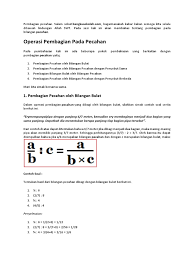 Sehingga, operasi hitung pecahan adalah operasi hitung dari bilangan rasional dengan berbagai macam. Jenis Pembagian Pecahan Pdf