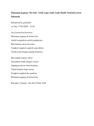 Video ini berisi lirik dan lagu menanam jagung yang diciptakan oleh ibu soed. Menanam Jagung