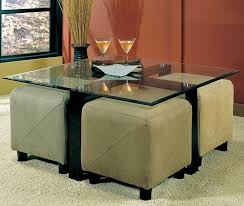 Round coffee table with stools & marketplace (500+) only. Glass Coffee Table With Ottomans Underneath Cermak Glass Coffee Table With Ottomans Furniture Coffee Table With Seating Coffee Table Square Coffee Table