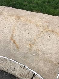 How do you remove fertilizer stains from concrete? Will Any Chemical Get This Rust Off Concrete Pre Power Wash Concrete