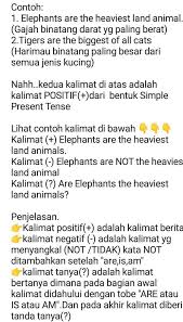 Kalimat yang tidak mengandung kata kerja didalamnya. Buatlah Kalimat Positif Negatif Tanya Seperti Contoh Di Atas Soal1 They Are Large And Brainly Co Id