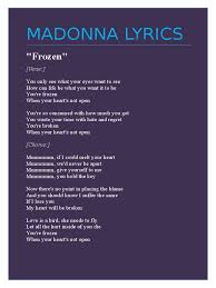 Frozen (ost) (la reine des neiges). Madonna Frozen Lyrics