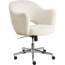 Best Buy Serta Valetta Mid Century Modern Faux Shearling Wool Home Office Chair Cream Chr10049a Home Office Chairs Upholstered Office Chair Office Chair