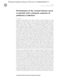 The variables of the decision rule have different weights, which could lead to miscalculations in an acute setting. Http Erj Ersjournals Com Content Erj Early 2014 02 13 09031936 00214113 Full Pdf