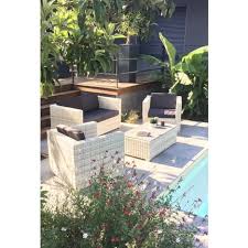 Un choix énorme de meubles de jardin de tous styles à petit prix ! Salon Bas De Jardin 4 Personnes Creme Oceane Dcb Garden Pas Cher A Prix Auchan