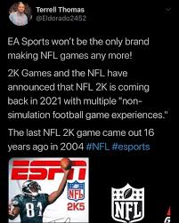Realstarr Sports Ent On Instagram This Is News Repost Eldorado2452 Nfl 2k Is Coming Back In 2021 Esports 2k Nfl In 2020 Comebacks Nfl Sports