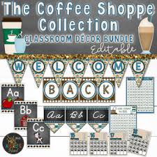 Coffee theme fabric wall hanging set of 3 6x8 ea cappachino espresso decor. Coffee Classroom Theme Decor Bundle Classroom Management Back To School