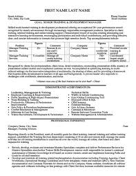 sample resume corporate training
