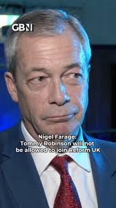 Nigel Farage has said Tommy Robinson will not be allowed to join Reform UK.  #NigelFarage #Farage #ElonMusk #ReformUK #GBNews