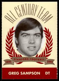 1991 STANFORD CARDINAL ALL CENTURY TEAM GREG SAMPSON C STANFORD CARDINAL