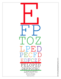 Printable Colorful Snellen Eye Chart