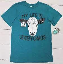 my life is udder chaos cow t shirt cow tshirt shirts t shirt