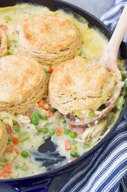 Homemade Chicken Pot Pie With Biscuits Tender Chicken And Vegetables In A Creamy Sauc Homemade Pot Pie Recipe Homemade Chicken Pot Pie Chicken Pot Pie Recipes