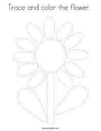 See more ideas about coloring pages, colouring pages, coloring books. Trace And Color The Flower Coloring Page Twisty Noodle