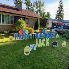Happy birthday yard letters signs, outdoor lawn party decor bright colorful . Factory Direct Sale Corrugated Happy Birthday Letters Yard Sign With Stakes Lawn Sign Buy Yard Sign With H Stake Birthday Yard Signs With H Stake Happy Birthday Yard Signs Product On Alibaba Com