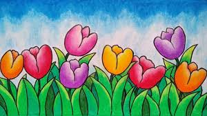 Taman bunga di pinggir telaga dengan jalan setapak. Cara Menggambar Taman Bunga Dengan Mudah