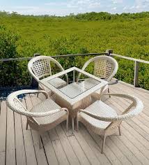 We did not find results for: Buy Cotand 4 Seater Outdoor Dining Set With Glass Top In Off White Matte Finish By Zecado Online Patio Sets Tables Furniture Pepperfry Product