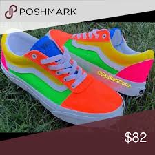Vans Neon Shoes Custom Vans Shoes Vans Shoes