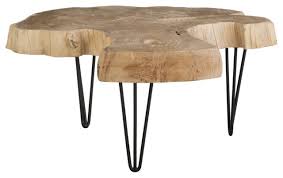 A woven shelf provides extra storage. 39 R Coffee Table Thick Solid Wood Bleached Top Light Brown Black Metal Base Industrial Coffee Tables By Noble Origins Home