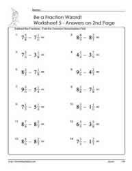 Examples, solutions, videos, worksheets, stories ,and songs to help grade 5 students learn how to subtract mixed numbers with unlike denominators. Subtract Fractions With Mixed Numbers Worksheets