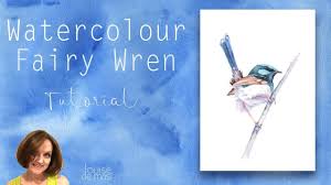 Watercolour Wren Tutorial How To Paint A Fairy Wren In Watercolour With Louise De Masi Watercolor Bird Watercolor Paintings Watercolor Class