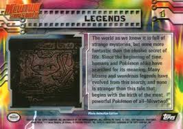 Check spelling or type a new query. 1999 Topps Pokemon The First Movie Non Sport Gallery Trading Card Database