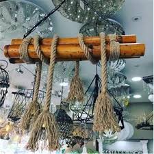 Pursat 4 Lu Bambu Halatli Avize Avizeler Avize Rustik
