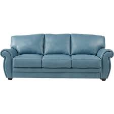 Martello Blue Leather Sofa 1 100 Liked On Polyvore Featuring Home Furniture Sofas Leather Couch Blue L Blue Leather Sofa Blue Leather Couch Sofa Deals