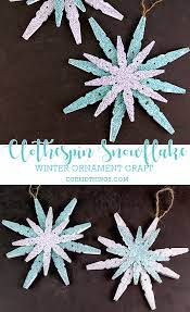 Clothespin Snowflake Craft In 2021 Clothespin Crafts Christmas Christmas Snowflakes Crafts Christmas Clothespins