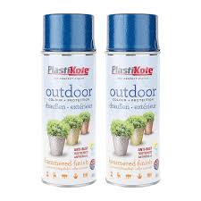 Plastikote Outdoor Hammered Finish Blue Spray Paint 400ml 2 23m Coverage Per Can Anti Rust All Weather Protection