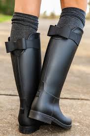 Sealed With A Bow Rain Boots Black All Boots All Shoes The Red Dress Boutique Bow Rain Boots Rain Boots Boots