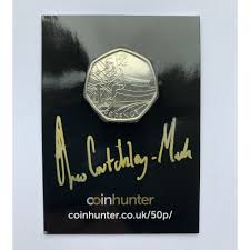 Issued as one of the 29 olympic 50p designs to commemorate the games in london 2012. 2011 Olympic Gymnastics Circulated 50p Coin Hunter Card Signed By Designer Jonathan Olliffe