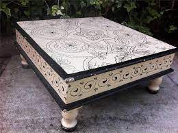 Vintage Low Indian Tea Table Traditional Indian Floor Sitting Table Shabby Chic Ebay Tea Table Table Indian Floor