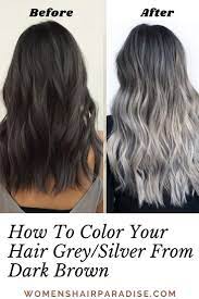 It's time to turn your hair silver. Looking To Transition To Gray Natural Hair Or Are You Looking To Add Grey Hair Highlights To Your Hair Check Ou Grey Hair Dye Grey Hair Color Grey Ombre Hair