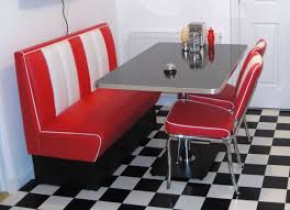Retro Furniture 50s American Diner Restaurant Kitchen Half Booth Table Set Red Ebay Diner Decor Retro Kitchen Diner Table