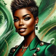 💚One with Nature💚 4k airbrush oil painting of a carmel african american  woman wearing long locs adorned with green leaves, flawless make up, her  body is infused into the roots of a