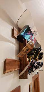 Snowboard Rack From Reclaimed Rustic Wood Www Rewood Lv Snowboard Racks Snowboarding Snowboard Storage