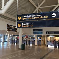 Aeropuerto Arlanda Estocolmo Suecia Enero 29 De 2018 In 2020 Stockholm Stockholm City Signage