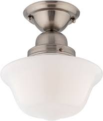 Hudson Valley 1609f Sn Edison Collection Satin Nickel Flush Mount Ceiling Light Fixture Hud 1609f Sn