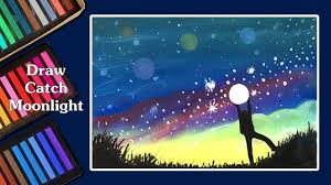 Catch Moonlight Drawing With Masters Pastel Miutv Oil Pastel Moonlight Drawings