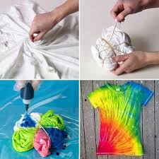 Tie Dye Shirt What You Do For Every Color You Wish To Use Put 1 Package Of Kool Aid And 1 Oz Vinegar In Individua Easy Diy Tie Dye Tie Dye Diy How To