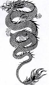 Black Ink Extra Long Crawling Chinese Dragon Tattoo Design Chinese Dragon Tattoos Dragon Tattoo Design Chinese Dragon Tattoo