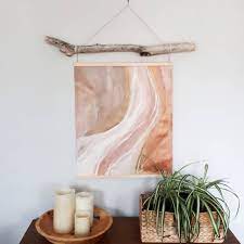 I M Experimenting With Different Ways To Hang Unstretched Canvas Paintings Thanks For The Feedback In My Stories Hang Canvas Art Canvas Art Hanging Art